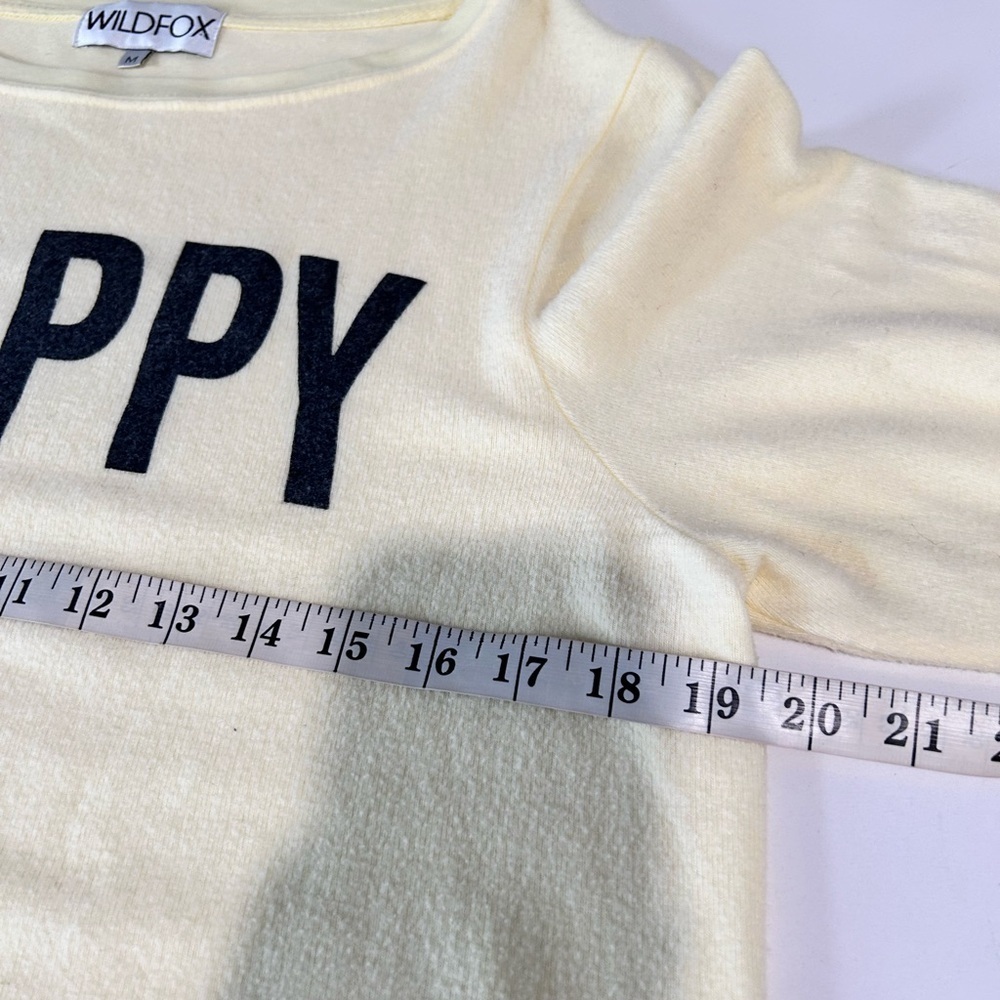 Wildfox Yellow 'HAPPY' Sweatshirt - Picture 9 of 12